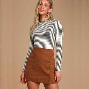 NWT Lulus Rust Brown Corduroy Skirt size S